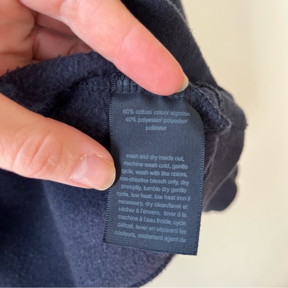 Tommy Hilfiger Logo Sweatshirt Small Navy Blue Pullover Crewneck Cotton Blend - Picture 4 of 7